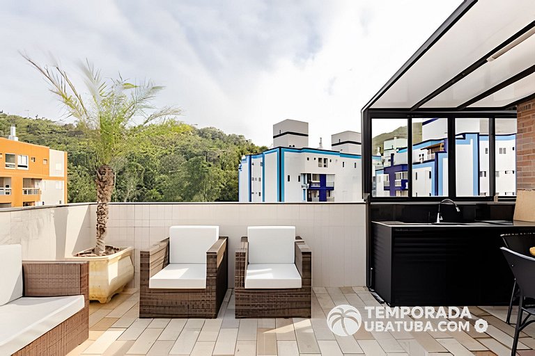 Cobertura piscina aquecida 42A - Temporada Ubatuba