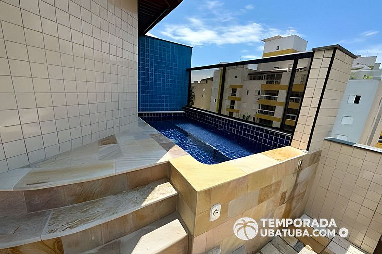 Cobertura piscina aquecida 42A - Temporada Ubatuba