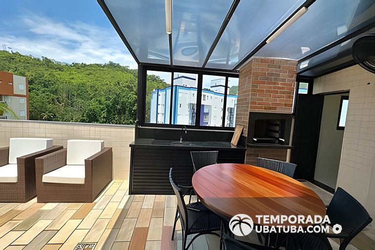 Cobertura piscina aquecida 42A - Temporada Ubatuba