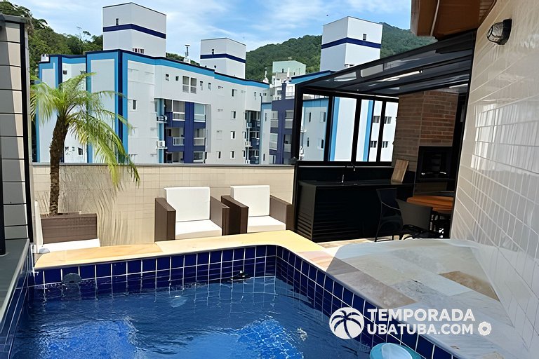 Cobertura piscina aquecida 42A - Temporada Ubatuba
