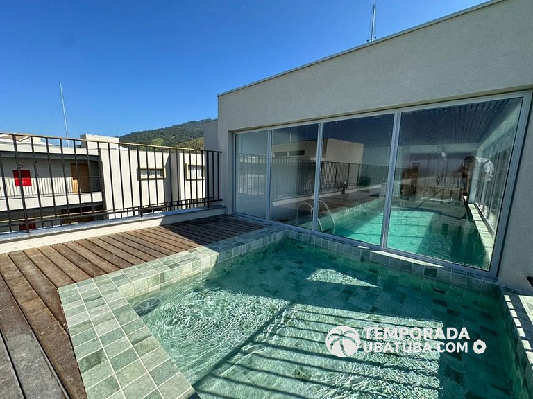BAM209 – Apartamento frente mar com 2 dormitórios. Condomíni