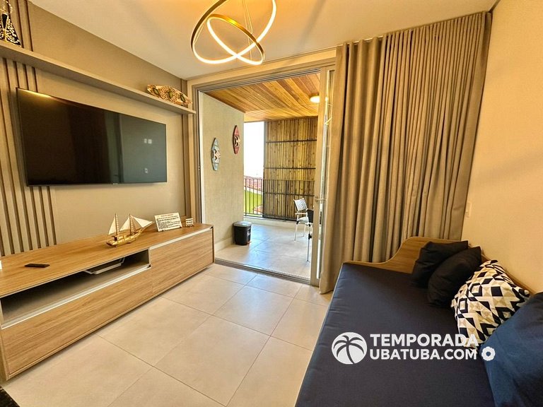 BAM310 – Apartamento frente mar com 2 dormitórios. Condomíni
