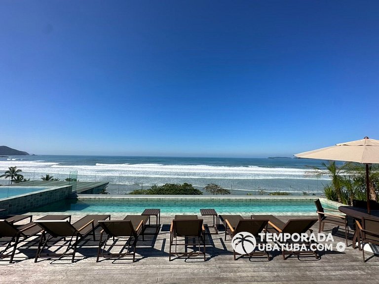 BAM310 – Apartamento frente mar com 2 dormitórios. Condomíni