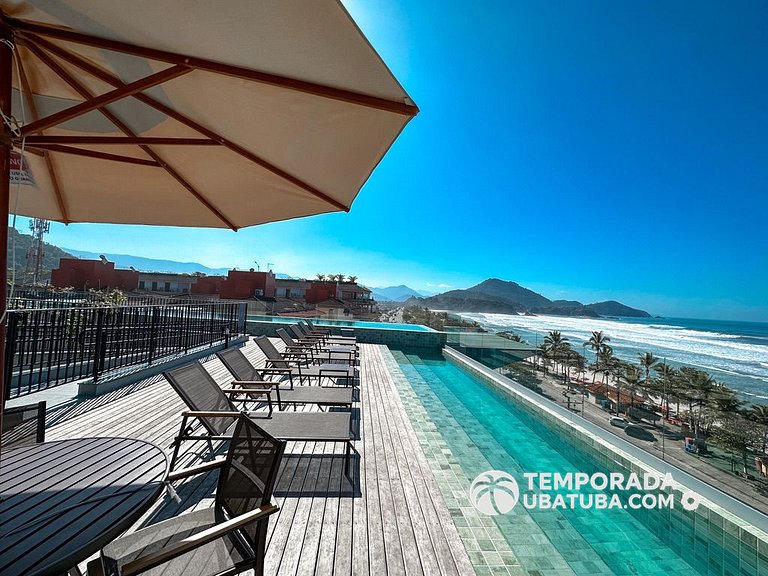 BAM310 – Apartamento frente mar com 2 dormitórios. Condomíni