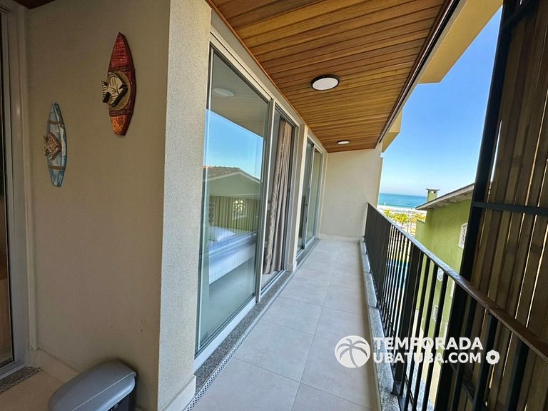 BAM310 – Apartamento frente mar com 2 dormitórios. Condomíni
