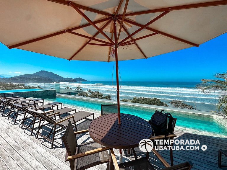 BAM310 – Apartamento frente mar com 2 dormitórios. Condomíni
