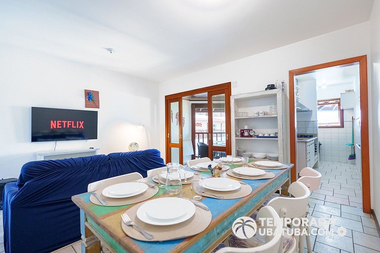 33S – Ap 3 dorm fte mar Praia Grande - Bali Resort