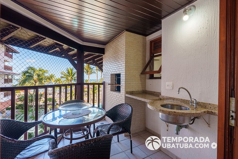 33S – Ap 3 dorm fte mar Praia Grande - Bali Resort