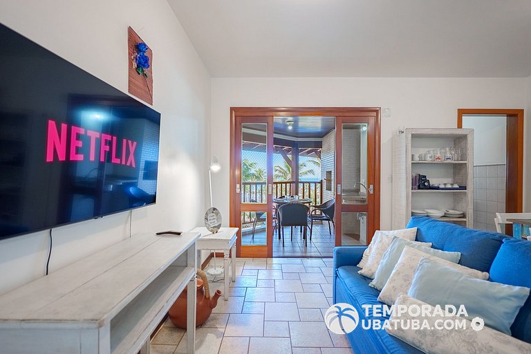 33S – Ap 3 dorm fte mar Praia Grande - Bali Resort