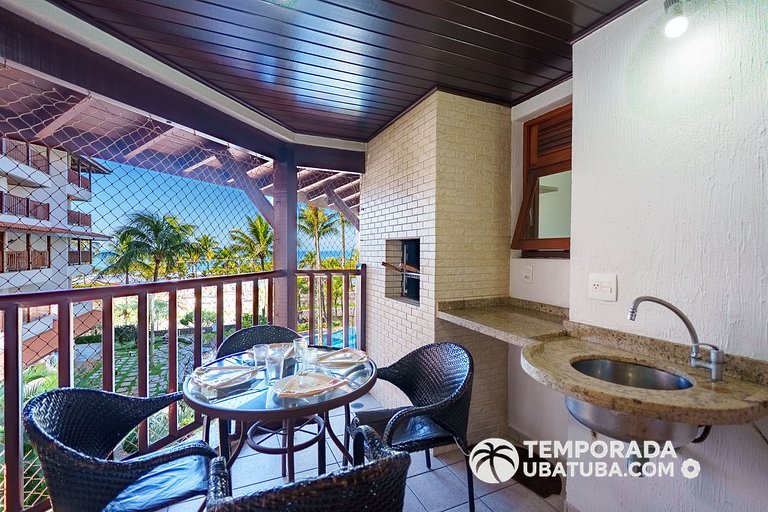 33S – Ap 3 dorm fte mar Praia Grande - Bali Resort