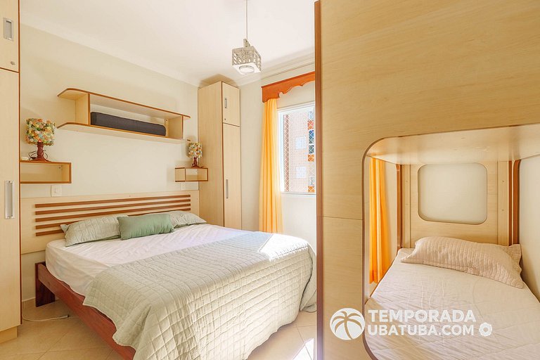 305P – Ap 3 dorms ate 10 pessoas ha 100m da Praia