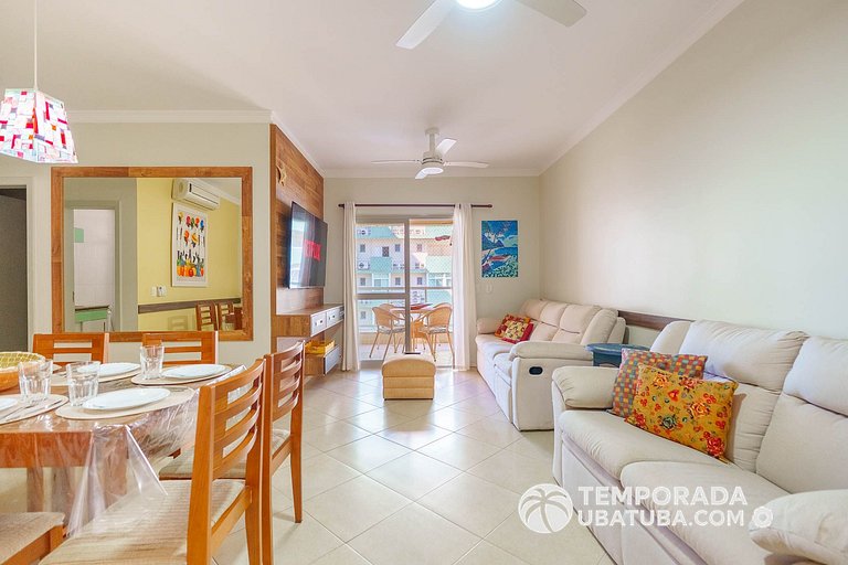 305P – Ap 3 dorms ate 10 pessoas ha 100m da Praia