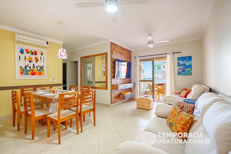 305P – Ap 3 dorms ate 10 pessoas ha 100m da Praia