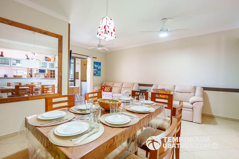 305P – Ap 3 dorms ate 10 pessoas ha 100m da Praia
