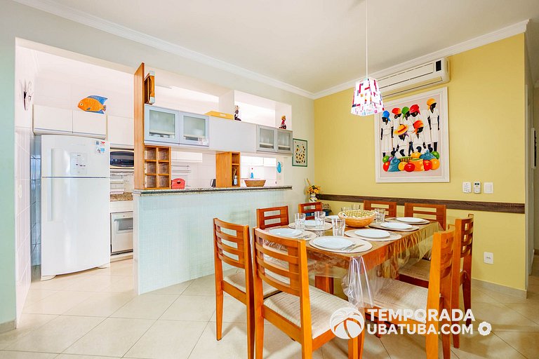 305P – Ap 3 dorms ate 10 pessoas ha 100m da Praia