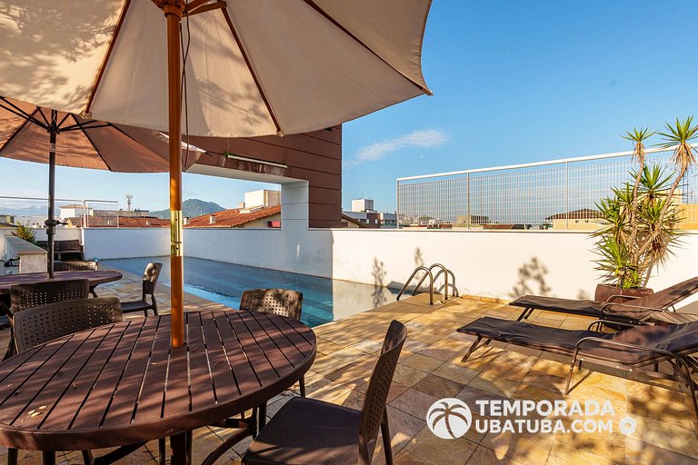 16L - Ap com piscina 150m Praia Grande e 2 vagas
