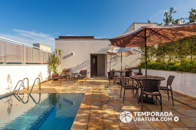 16L - Ap com piscina 150m Praia Grande e 2 vagas